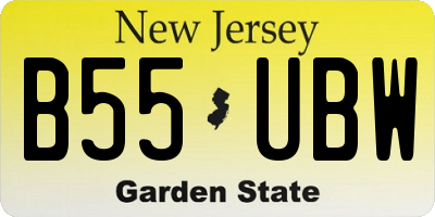 NJ license plate B55UBW