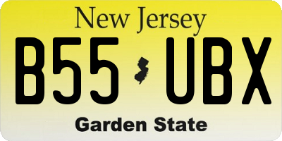 NJ license plate B55UBX