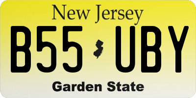 NJ license plate B55UBY
