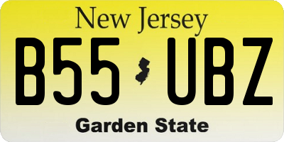NJ license plate B55UBZ