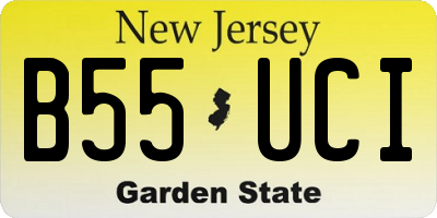 NJ license plate B55UCI