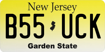 NJ license plate B55UCK