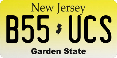 NJ license plate B55UCS