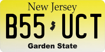 NJ license plate B55UCT