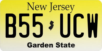 NJ license plate B55UCW
