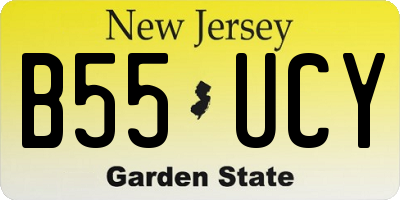 NJ license plate B55UCY
