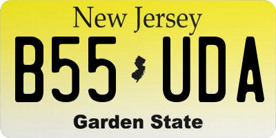 NJ license plate B55UDA
