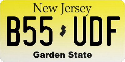 NJ license plate B55UDF