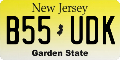 NJ license plate B55UDK