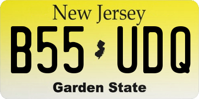 NJ license plate B55UDQ