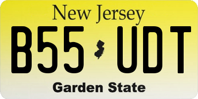 NJ license plate B55UDT