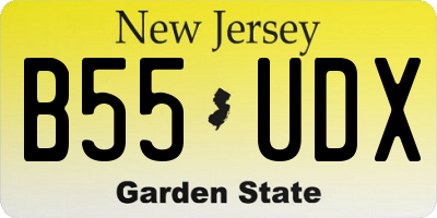 NJ license plate B55UDX