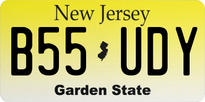 NJ license plate B55UDY