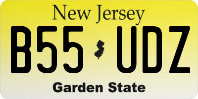 NJ license plate B55UDZ