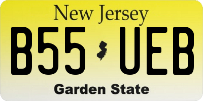 NJ license plate B55UEB