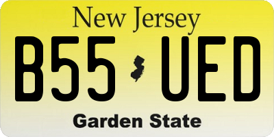 NJ license plate B55UED