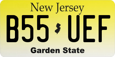 NJ license plate B55UEF