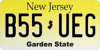 NJ license plate B55UEG