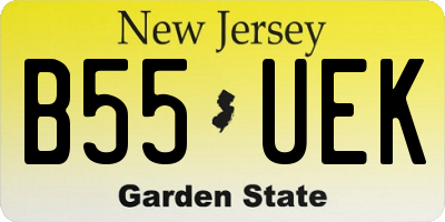 NJ license plate B55UEK