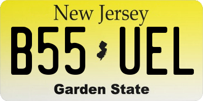 NJ license plate B55UEL