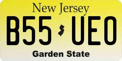 NJ license plate B55UEO