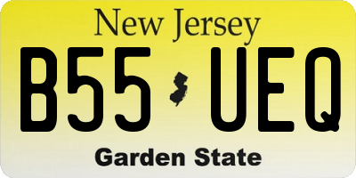 NJ license plate B55UEQ