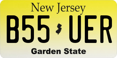 NJ license plate B55UER