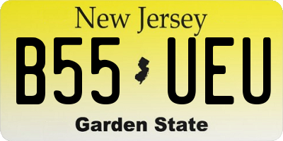 NJ license plate B55UEU