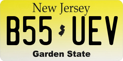 NJ license plate B55UEV
