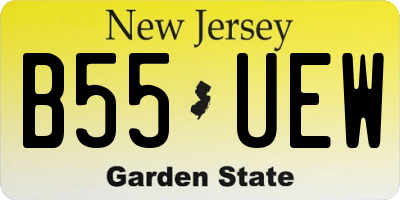 NJ license plate B55UEW