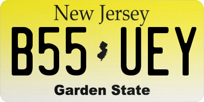 NJ license plate B55UEY