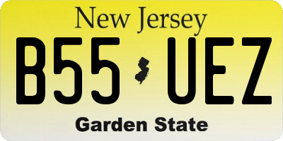 NJ license plate B55UEZ