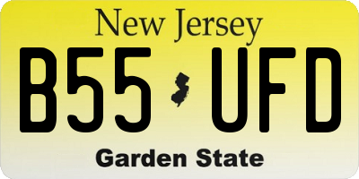 NJ license plate B55UFD