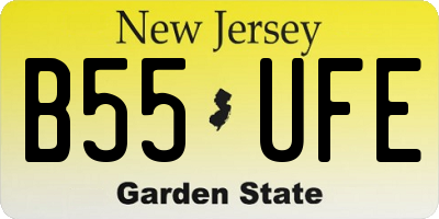 NJ license plate B55UFE