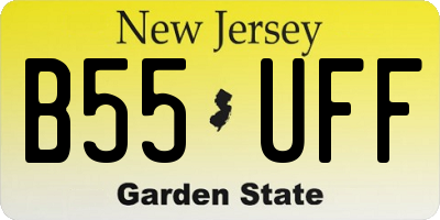 NJ license plate B55UFF