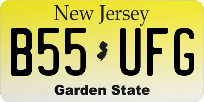 NJ license plate B55UFG