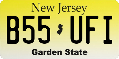 NJ license plate B55UFI