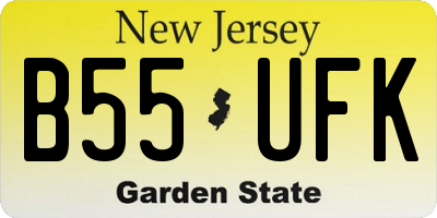 NJ license plate B55UFK