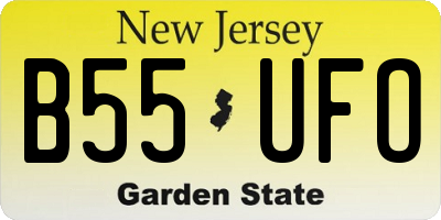 NJ license plate B55UFO