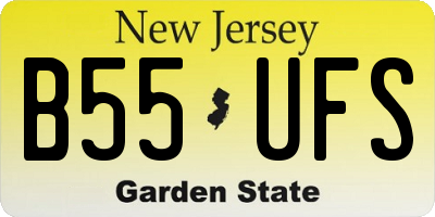NJ license plate B55UFS