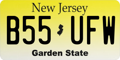 NJ license plate B55UFW