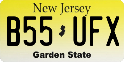 NJ license plate B55UFX