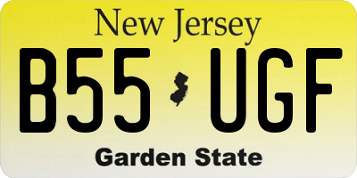 NJ license plate B55UGF