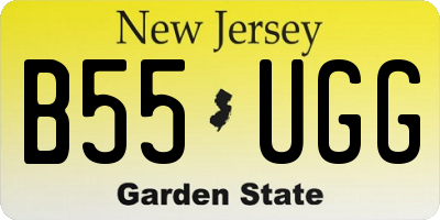 NJ license plate B55UGG