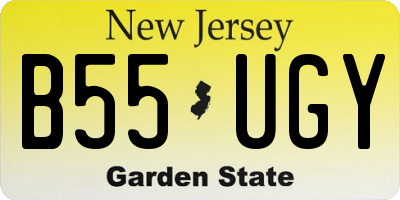 NJ license plate B55UGY