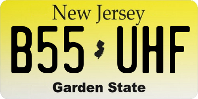 NJ license plate B55UHF
