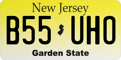 NJ license plate B55UHO