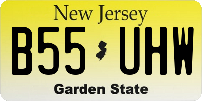 NJ license plate B55UHW