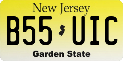 NJ license plate B55UIC