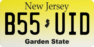 NJ license plate B55UID